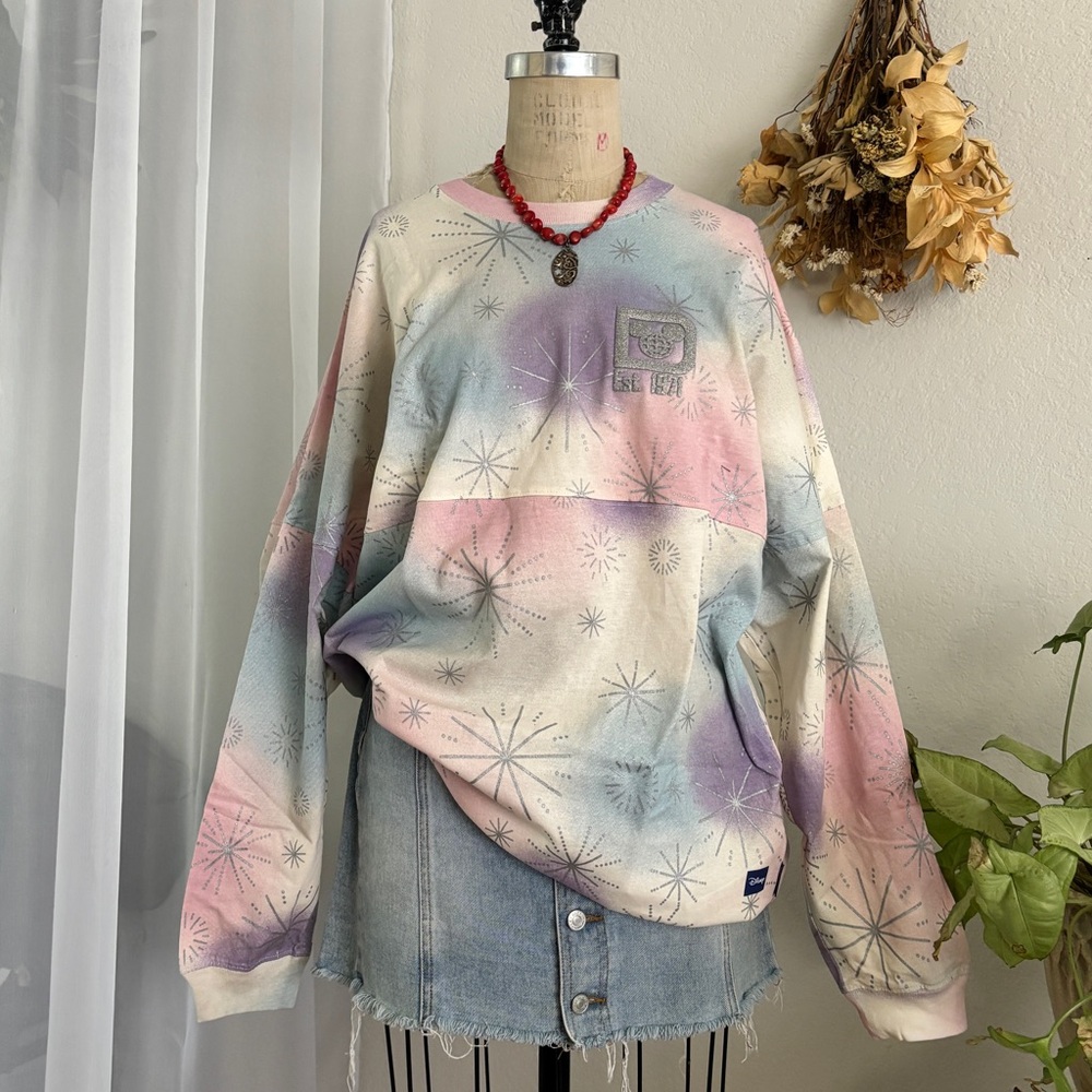 Sweat Spirit Jersey 100 Platinum Years Disney World SZ L watercolor print